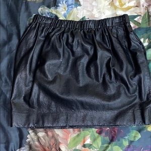 Black vegan leather skirt